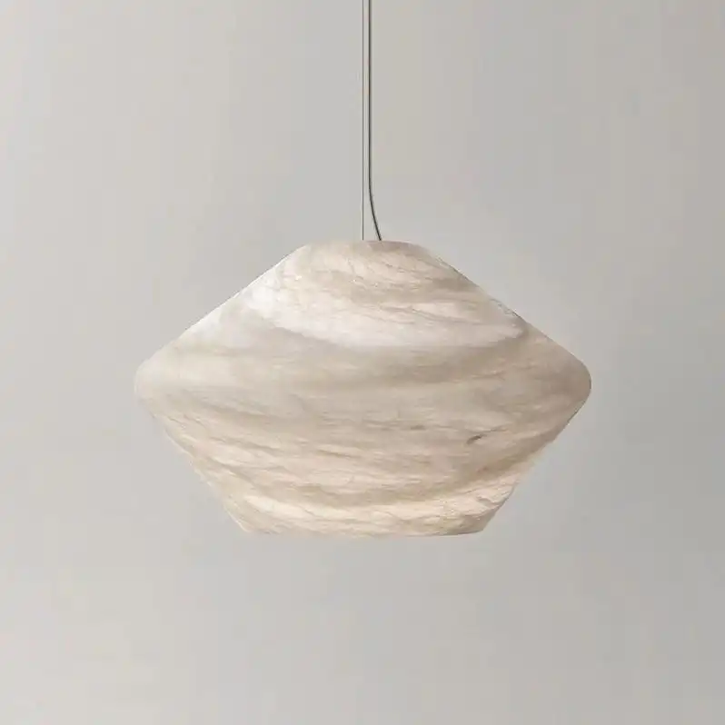 Lampu gantung Led, Nordic minimalis Modern desainer Alabaster lampu gantung untuk ruang makan lampu gantung kamar tidur lampu liontin