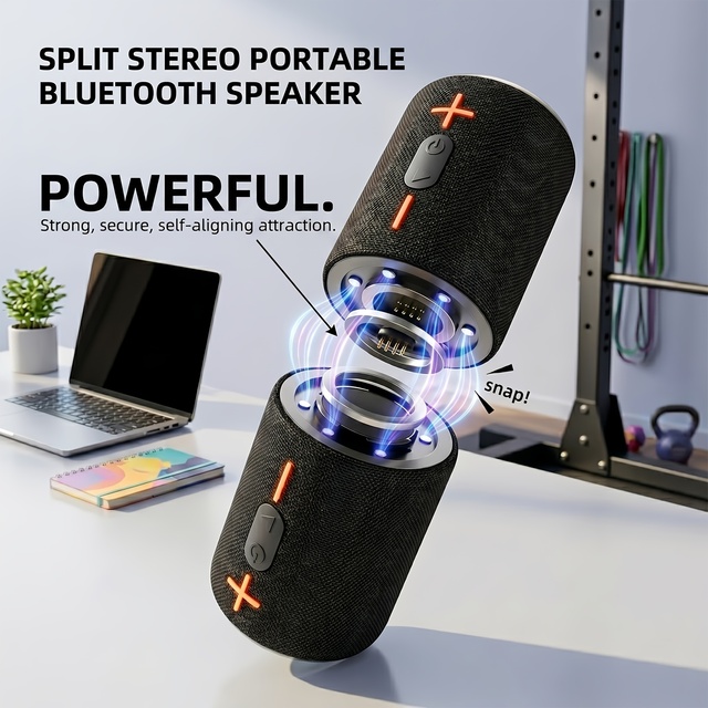2-In-1 Wireless Speaker | Dual-Channel Wireless Stereo Design, with RGB Breathing Light, Dual-Mode Battery/Usb Operation
