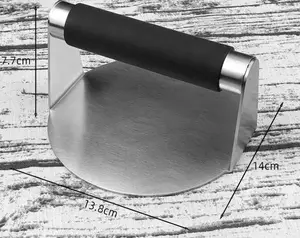 Stainless Steel Smasher Spatula Dome 3-set Burger Kitchenware Set Round Burger Smasher Smooth Hamburger Press Dome For Burger