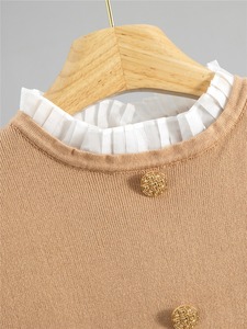 Nuevo Vestido Midi de Punto con Bloques de Color en Contraste, Cuello Alto y Manga Larga de Poliéster, Elegante, Estilizador y de Secado Rápido para Otoño - Product Image 5