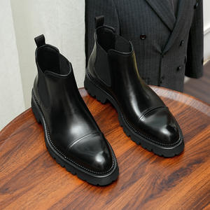 Chaussures en cuir véritable Dashing Head, semelles épaisses, style rétro décontracté britannique, tendance classique, chaussures pour hommes d'affaires, automne, imperméables - Product Image 1