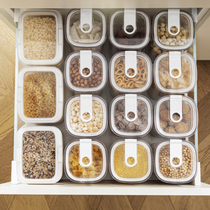 Custom Logo Stackable Pop-up Airtight Food <b>Storage</b> <b>Container</b> Rectangle ABS Plastic Wholesale Kitchen Organizer Canister - Product Image 6