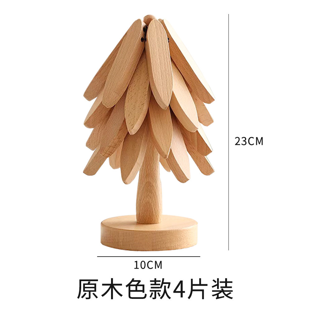 ฐานไม้ธรรมชาติสี่ชิ้น