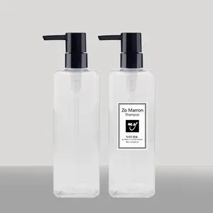 Pompe à lotion carrée 500ML, pour le soin des cheveux, shampoing, en plastique, vente en gros, 10 pièces
