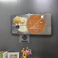 100X50CM Jam Dinding Senyap Desain Seni Rumah Besar Pabrik, Lukisan Dekoratif Ruang Tamu Kantor, Dropshipping DDP WEEE