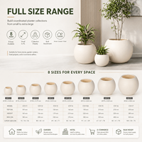 Pot de fleurs rond en plastique moderne pour l'intérieur et l'extérieur, léger, décoratif, aspect céramique, pot de jardin en plastique