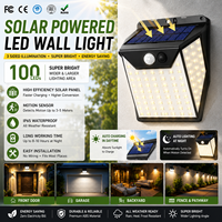 Lampe solaire à détecteur de mouvement 140 LED IP65, sans fil, étanche, économie d'énergie, éclairage sur trois côtés, décoration de jardin, éclairage extérieur de rue
