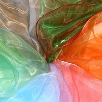 Tissu Organza Bicolore Dégradé Fil Perlé Iridescent Maille Transparente Douce Textile en Gros Plusieurs Couleurs