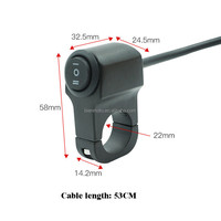 Saklar Lampu Kabut 12v ON OFF 3 Kabel untuk Stang Sepeda Motor Listrik, Saklar Lampu Depan untuk Suku Cadang Sepeda Listrik Lainnya