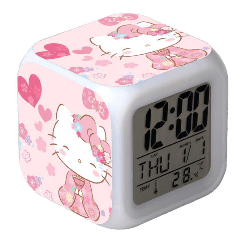 Милый цифровой будильник helloe kittyi для девочек, будильник с кнопкой и питанием от usb