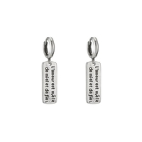Anting Perak S925 EK68 Model Lingkaran Sederhana Bergaya Vintage Minimalis dengan Desain Huruf Panjang, Serbaguna dan Stylish.
