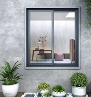 Ventanas Corredizas Modernas Personalizadas de Aleación de Aluminio Gris, Antirrobo, con Doble Capa de Vidrio Templado, Resistentes a Huracanes, para Cocina y Exteriores