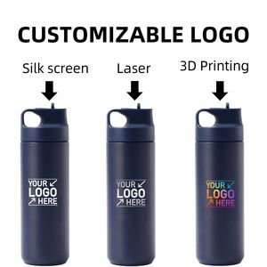 Custom Vacuum Flask Hot Drinks Insulated Travel Mug <b>with</b> Flip <b>Straw</b> Water Bottle Press Button Stainless Steel <b>Coffee</b> Tumbler <b>Cup</b> - Product Image 4