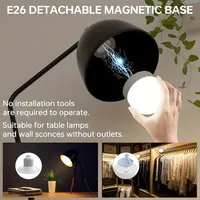 Ampoule LED rechargeable à piles avec télécommande, intensité réglable, détachable, 3 minuteurs, ampoule sans fil pour applique murale