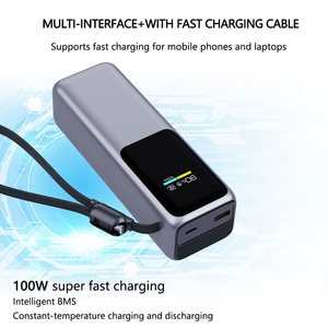 แบตเตอรี่สำรองพกพาความจุสูง 100W พร้อมหน้าจอ TFT ดิจิตอล ชาร์จเร็ว 20000mAh สำหรับแล็ปท็อป - Product Image 6