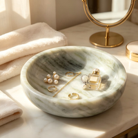 Plateau à bijoux en marbre, bol à fruits décoratif, plat à bibelots pour coiffeuse, rangement et décoration de bureau à domicile