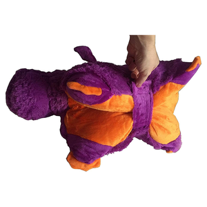 Bantal aman anak-anak, dapat diperluas 2 dalam 1 kenyamanan perjalanan, bantal ungu lembut, mainan transformasi hewan empuk - Product Image 2