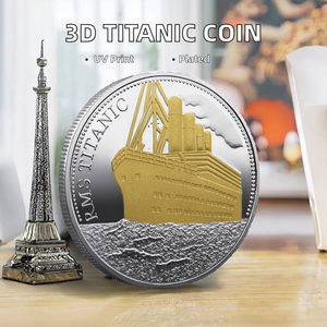 टाइटैनिक स्मारक धातु सिक्का 3 डी गुलाब और जहाज स्मारक संग्रहणीय रोमांटिक वर्षगांठ प्रेम - Product Image 5