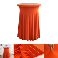 Nappe de Table de Cocktail en Spandex rond Orange brûlant Nappes de Cocktail de Bar Highboy haut pour Banquet de Cocktail