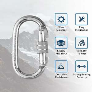 Mosquetón de escalada <span class=keywords><strong>25</strong></span> <span class=keywords><strong>kN</strong></span> 5620 LB, mosquetón de bloqueo de alta resistencia, Clip de bloqueo de fuerza Industrial de giro, mosquetones para escalada - Product Image 3