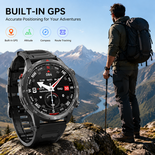 Wholesale Outdoor Sport GPS Smart Watch AMOLED Screen AI Voice Assistant Compass 3ATM Waterproof DT G10 Smartwatch