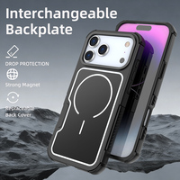Nouvelle Arrivée 2026 – Coque de Téléphone de Luxe Antichoc à Chargement Magnétique Sans Fil avec Plaque Remplaçable pour iPhone 17 Pro