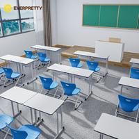Meubles de classe modernes en gros, acceptant les commandes OEM/ODM, ensemble bureau et chaise pour étudiants réglables en hauteur