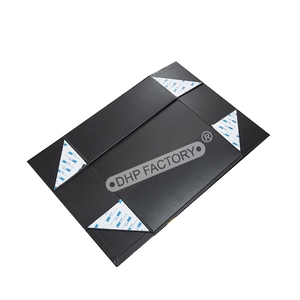 Black Magnetic Foldable Gift Box with Ribbon Full Cover UV Printing Custom Rigid Packaging for Clothing and Luxury Gifts - Product Image 3