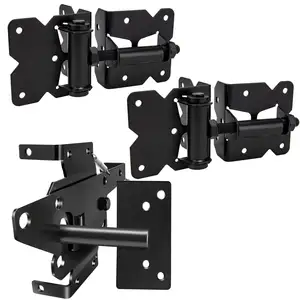 Self Locking Gate Latch And Gate Hinges Set Heavy Duty Hardware Hinges For Vinyl And Wood Fence With Installation