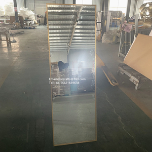 <span class=keywords><strong>Miroir</strong></span> sur pied rectangulaire arqué contemporain en verre trempé incassable avec cadre, pour décoration intérieure personnalisée - Product Image 3
