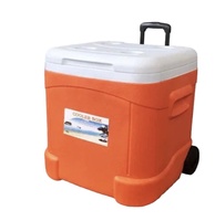 Roues refroidisseur de glace 55L grande capacité chariot glacière pour camping plage coffre à glace longue durée isolé boîte de refroidissement à roues
