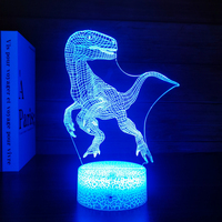 Vente directe d'usine Lampe de nuit LED 3D personnalisable Éclairage acrylique avec base en ABS pour bureau à domicile