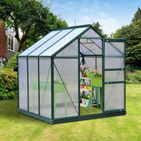 Serre extérieure avec cadre en métal aluminium pour jardin, mini serre victorienne commerciale en verre utilisée pour la vente