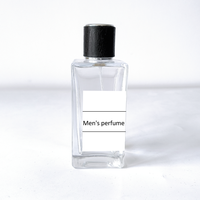 OEM Flacon de parfum personnalisé de 30ml 50ml 100ml rectangulaire vintage portable vaporisateur vide de 50ml en verre avec couvercle en plastique