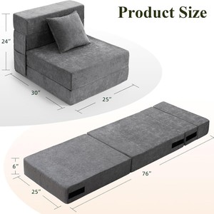 Ghế sofa gấp đa năng, ghế dài gấp thành giường, ghế đơn gấp mở thành giường, nệm gấp, ghế <span class=keywords><strong>futon</strong></span> không khung - Product Image 2