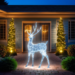 <span class=keywords><strong>Reno</strong></span> <span class=keywords><strong>Navideño</strong></span> Gigante de Metal <span class=keywords><strong>Iluminado</strong></span> en 3D, Personalizable, de Tamaño Real, Decorativo para Exteriores, con Luz LED - Product Image 3