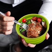 Récipients de stockage de nourriture pliables en silicone avec couvercles Boîtes à lunch pour piles de voyage