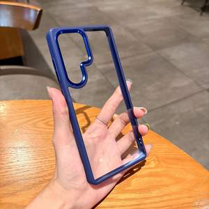 Coque de téléphone compatible avec Samsung S25 Ultra, design simple en métal transparent avec rainures, coque intégrale antichoc - Product Image 5