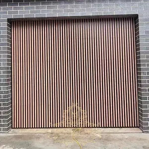 China High Quality Supplier Sectional Garage Door Modern Electric Horizontal Wood Grid Aluminum Garage Door With High Standard
