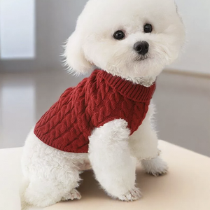 Winter Warm Elastic Knit Acrylic Pet Sweater Dogs L Solid Color Traditional Comfortable Casual Teddy <strong>Jumper</strong> - Product Image 3