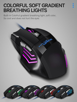 Souris optique filaire de jeu USB G6 avec 7 boutons et rétroéclairage RGB à 7 couleurs