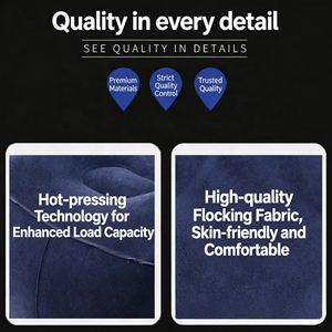 Repose-pieds gonflable en PVC facile à utiliser avec surface floquée confortable, coussin d'air portable pour les voyages en <span class=keywords><strong>voiture</strong></span>, en avion, à la maison ou au bureau - Product Image 2