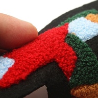 En gros Nom Personnalisé Logo Brodé Chenille Lettres Patchs Avec Broderie Plate