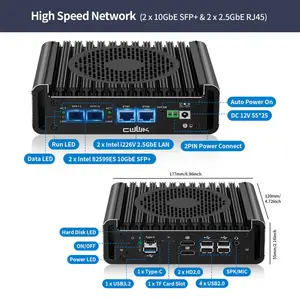 ฮาร์ดแวร์ไฟร์วอลล์ cwwk สำหรับ opnsense เราเตอร์แบบนุ่มเราเตอร์ Intel N150N100N305 N355คู่ NIC 2 10Gbe SFP + I226V 2พอร์ต2.5Gbe ระบบ <span class=keywords><strong>LAN</strong></span> - Product Image 3