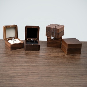 Personalizar propuesta de madera boda portátil viaje anillo pendientes tachuelas colgante Mini cajas de almacenamiento de joyas con logotipo - Product Image 2