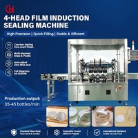 Machine de scellage par induction de film à 4 têtes pour emballage de bouteilles et de bocaux, machine de scellage par induction automatique de feuille d'aluminium, usage industriel