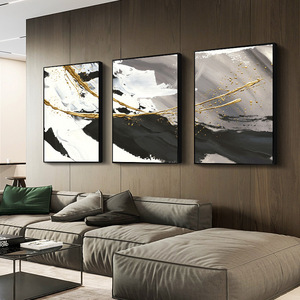 Pintura al óleo abstracta moderna blanca y negra grande personalizada textura lienzo minimalista pintado a mano decoración digital para el hogar tipo impreso - Product Image 4