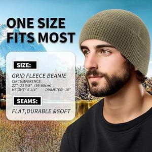 Gorro de lana con diseño de cuadros Walf y logotipo personalizado, gorro de invierno con forro polar, gorro para correr, esquiar, gorro tipo calavera - Product Image 6