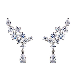 Orecchini Pendenti a Goccia a Forma di Ala per Donne, Eleganti e Scintillanti, Gioielli alla Moda - Product Image 1