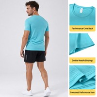 T-shirt de course ajusté à séchage rapide avec logo personnalisé, anti-transpiration, pour entraînement sportif, conception OEM ODM, impression de t-shirts